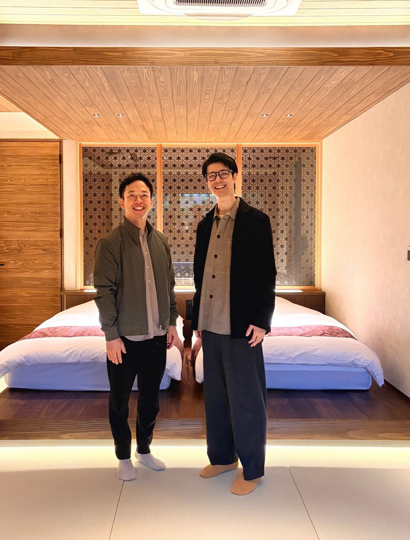 インタビューを終えて、那古井館にて